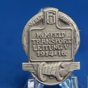 Austro Hungary Regimental cap badge/tinnie Field Transport Command