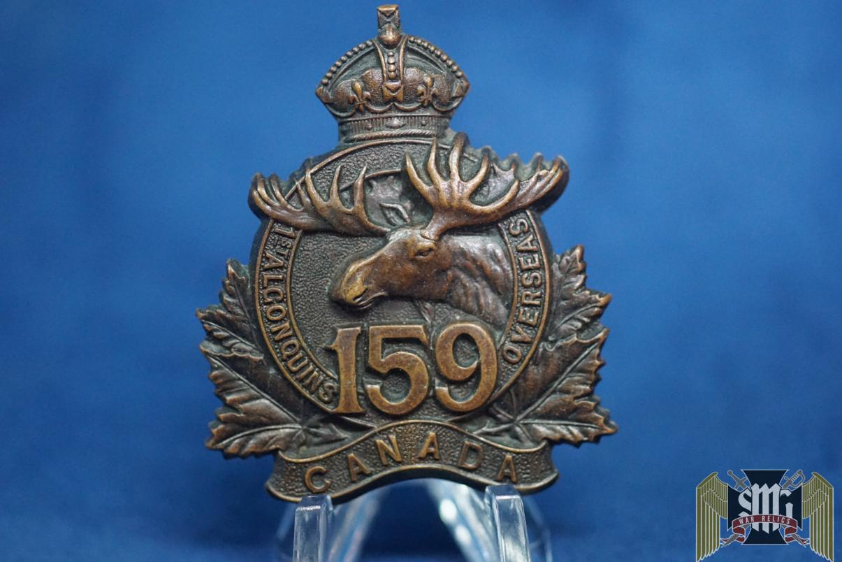 Canadian 1st Algonquins 159th Battalion cap badge WW1