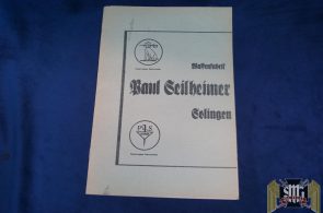 A Sword And Dagger Catalog Of Waffenfabrik Paul Seilheimer Of Solingen Reprint