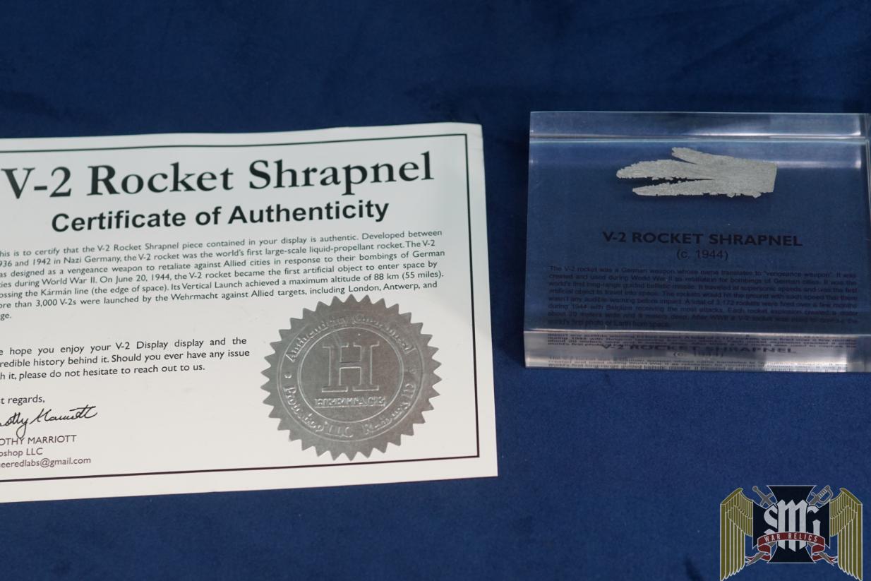 V-2 Rocket Shrapnel Artifact Display