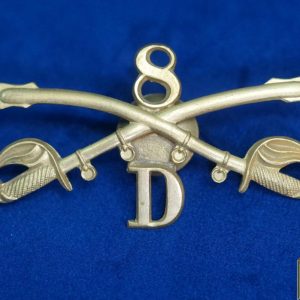 Span Am/ Indian War era 8th Cavalry D troop cap badge