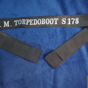 SMGP-1318 Imperial German Navy Cap Tally "S.M. Torpedoboot S178"
