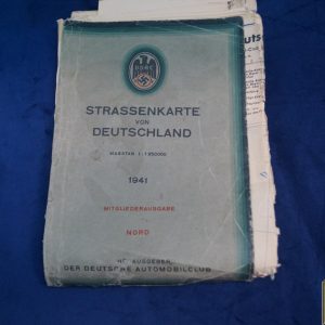 DDAC Road Map 1941 South German automobile club