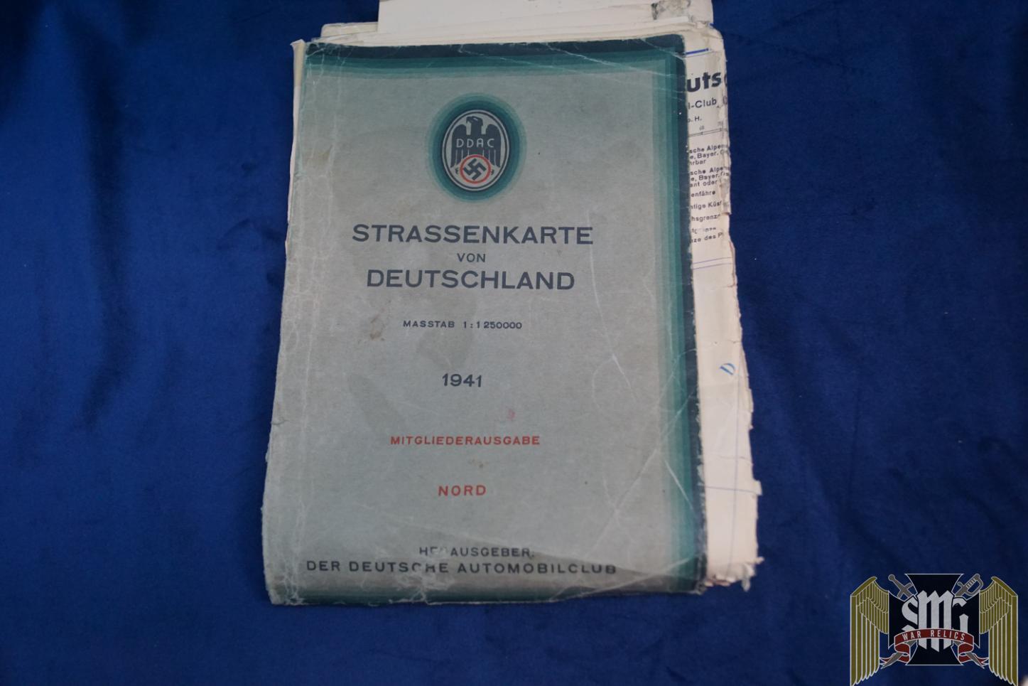 DDAC Road Map 1941 South German automobile club
