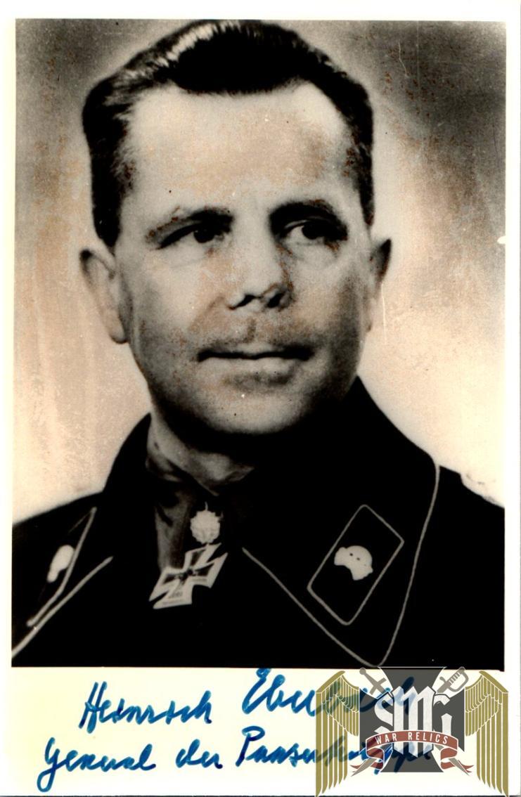 Heinrich Eberbach General Der Panzertruppe Signature