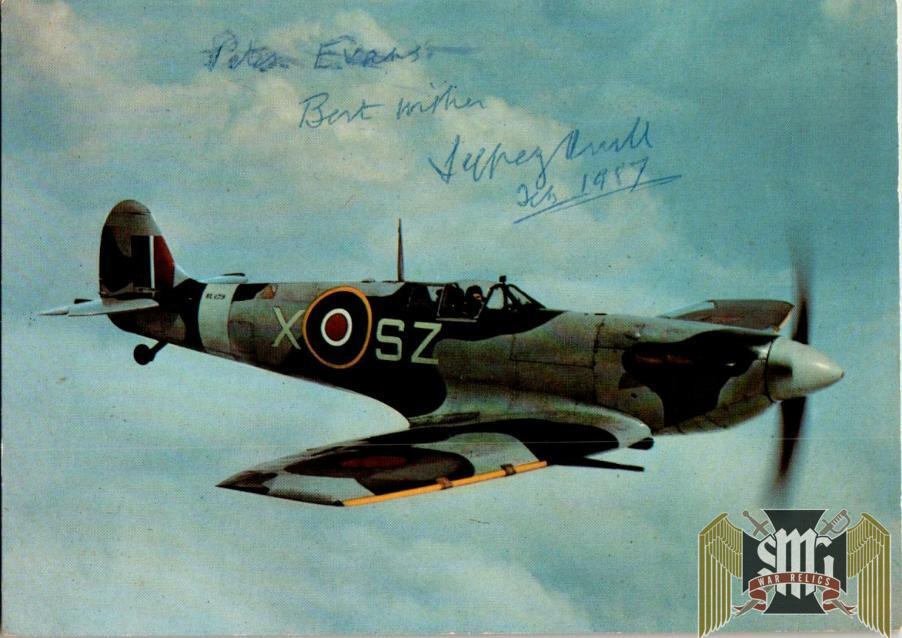 Supermarine Spitfire post card signed by Pete Evans