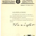NSDAP office memo regarding Hitler youth with Julius Streicher Facsimile