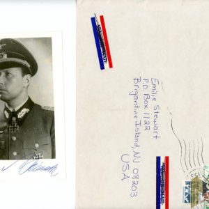 Horst Niemack Signature(s) Knights cross winner w/oaks,swords + envelope