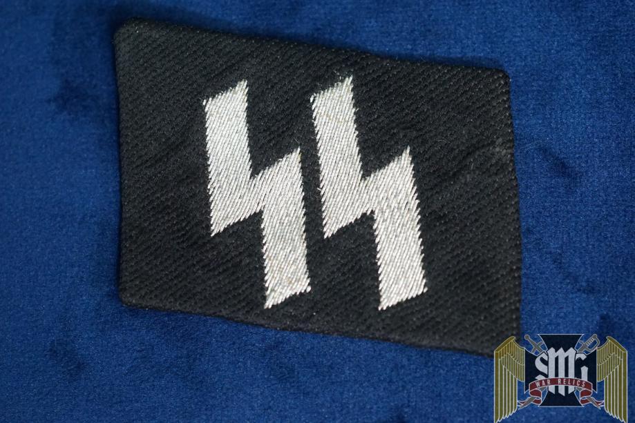 Waffen SS FlatWire Collar tab RZM tagged