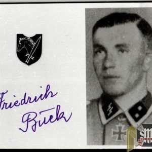Friedrich Buck SS Knights cross Winner Signature