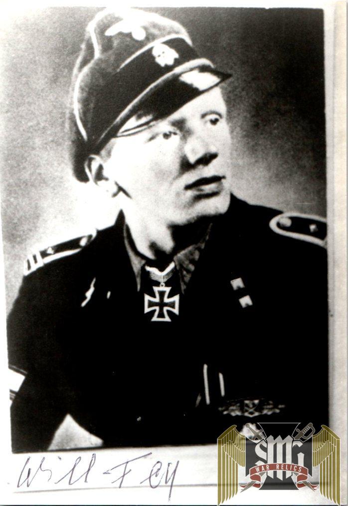 SS Panzer Ace Willi Fey signature