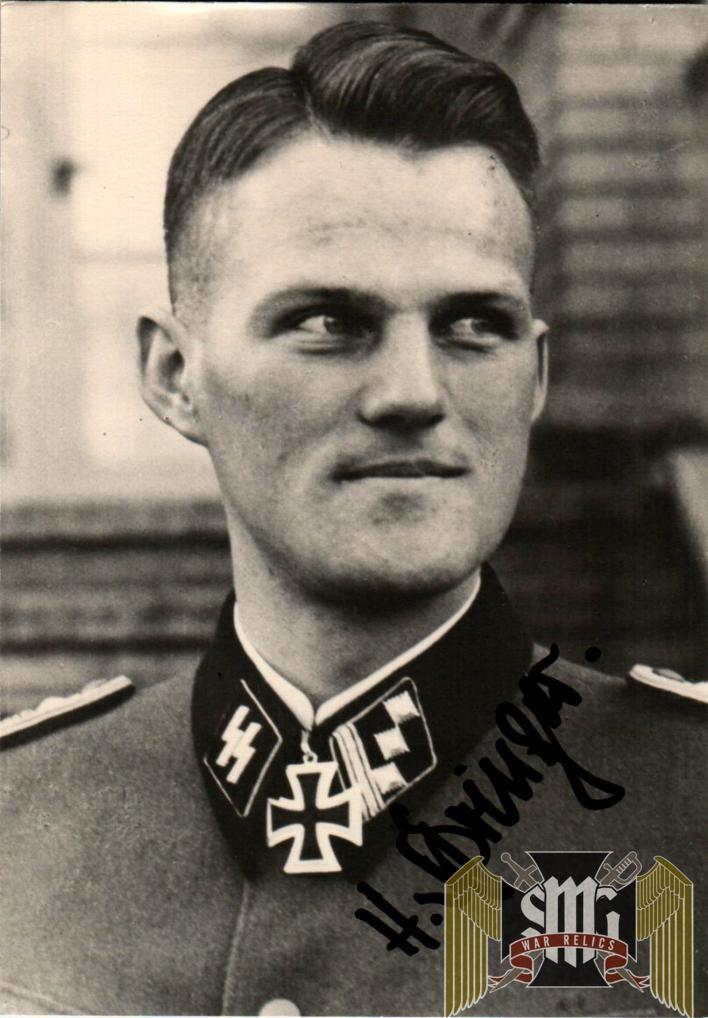Heinrich Springer Knights Cross winner Signature SS LAH