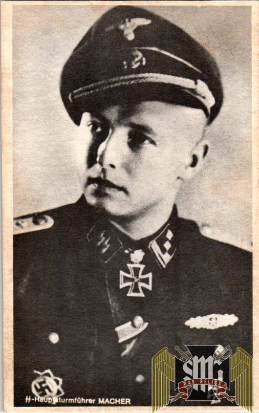 HEINZ MACHER SS Sturmbannfuhrer Post card