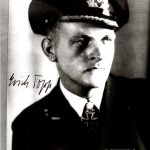 Erich Topp signed photo. U-552 Cpt. Swords winner