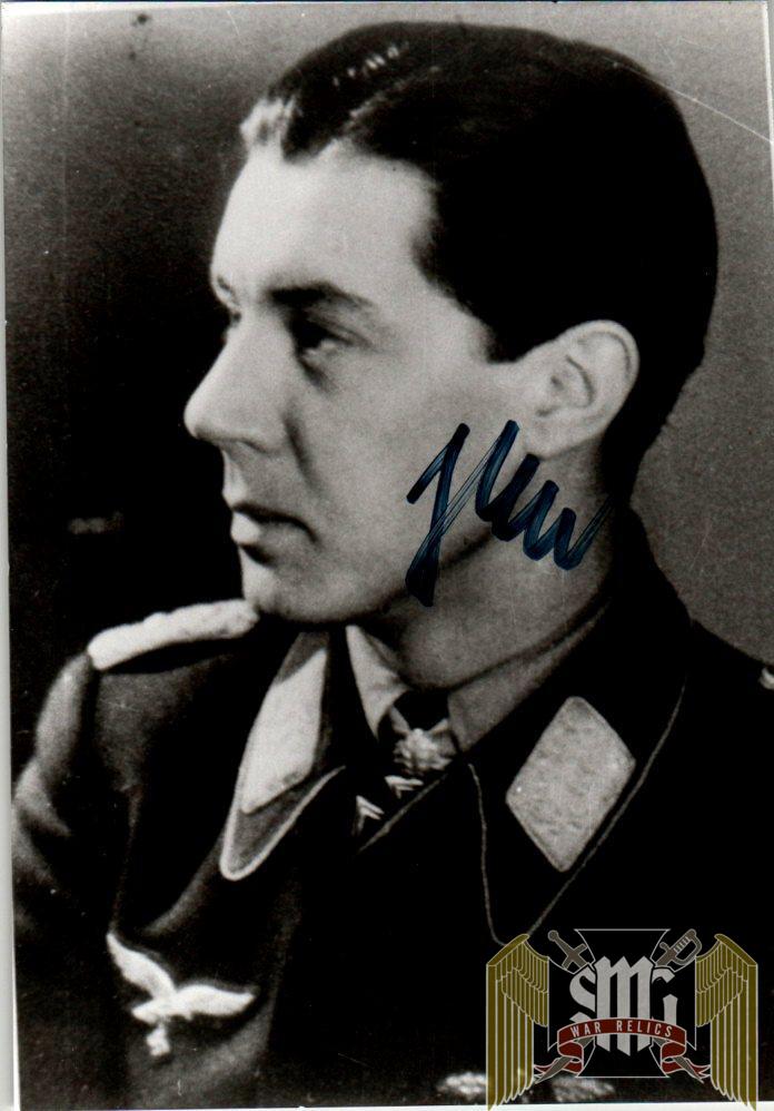 Hans Joachim Jabs Luftwaffe ACE Knights Cross w/ oaks signature
