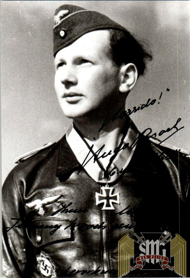 Hugo Broch Luftwaffe ACE Knights Cross signature (s)