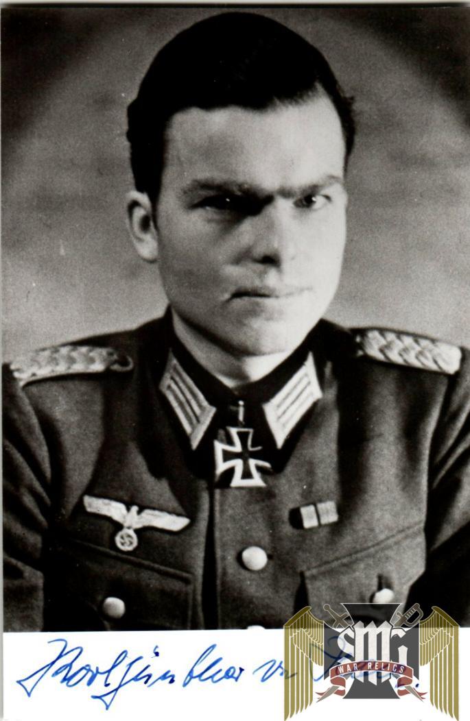 karl gunther von hase Knights cross winner signature