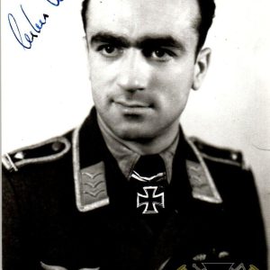 Carlos Nugent luftwaffe Bordfunker Knights Cross signature (x2)