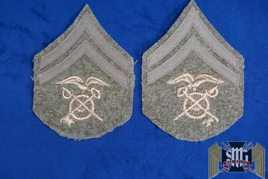 WW1 US Army Quartermaster Corporal Rank Chevron Insignia Pair
