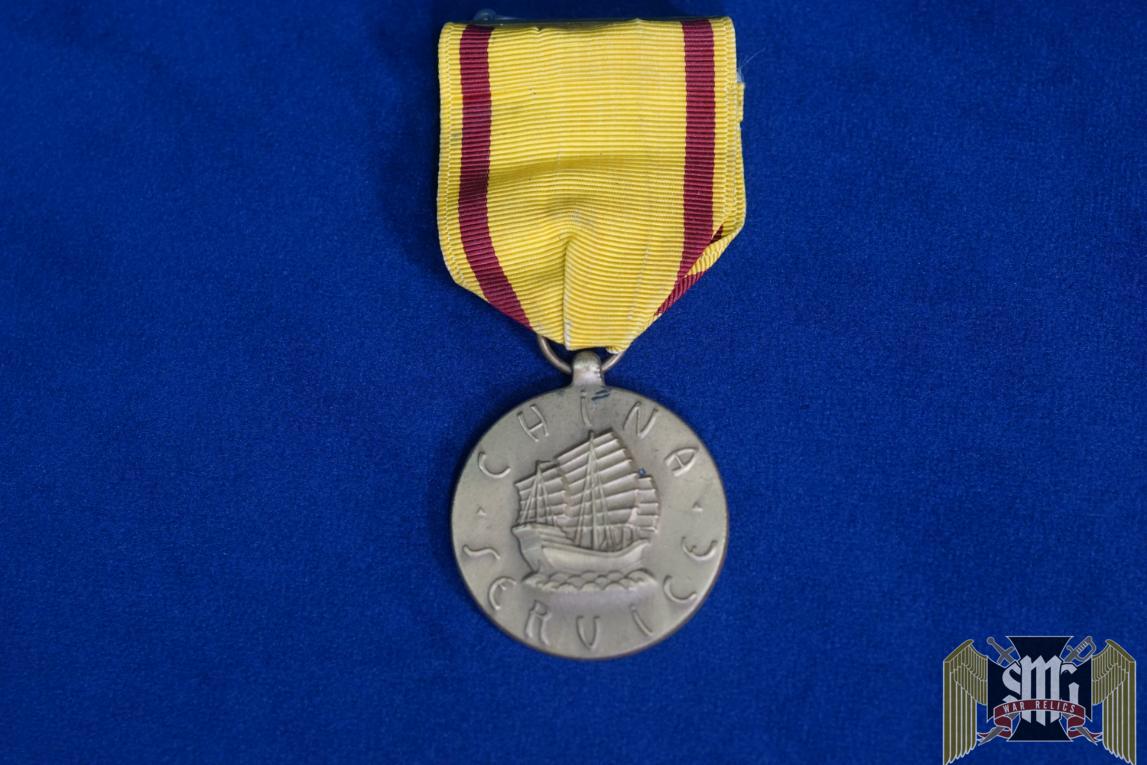 US China Service Medal W/Full wrap brooch