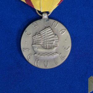 US China Service Medal W/Full wrap brooch
