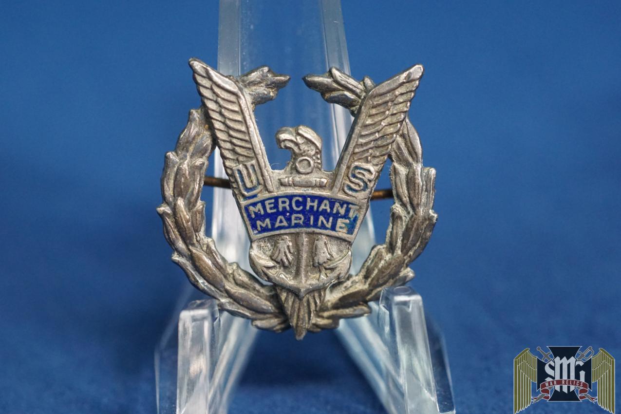 WWII US Merchant Marine Victory Pin Sterling