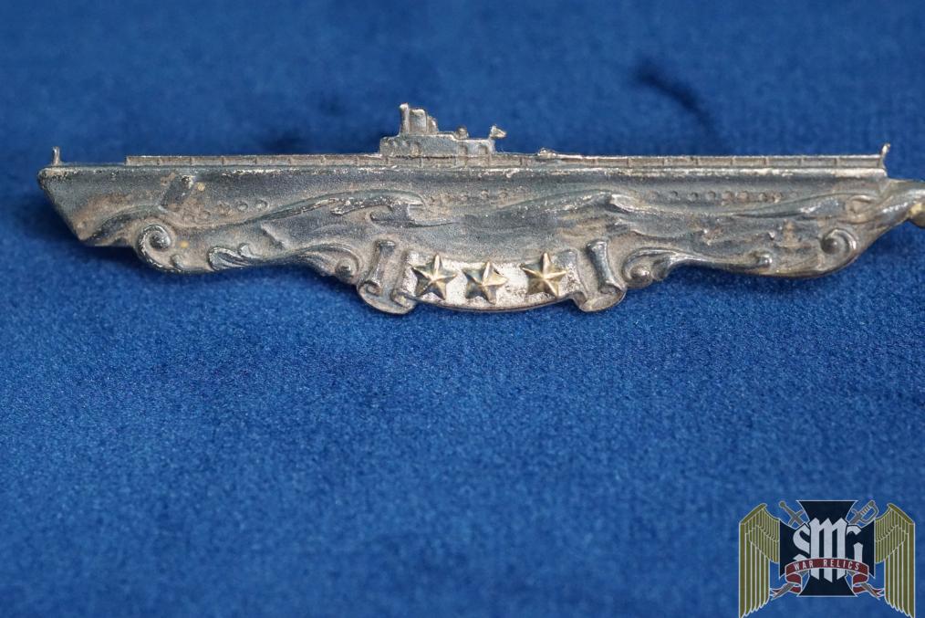 WWII USN Submarine Combat Badge in Sterling