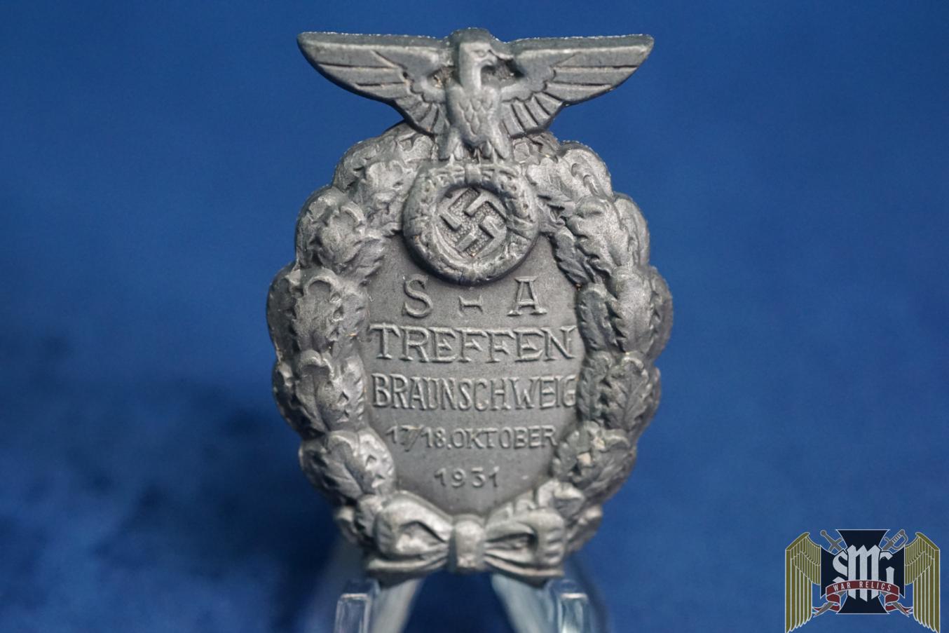 1931 SA Treffen Braunschweig Badge In Zinc