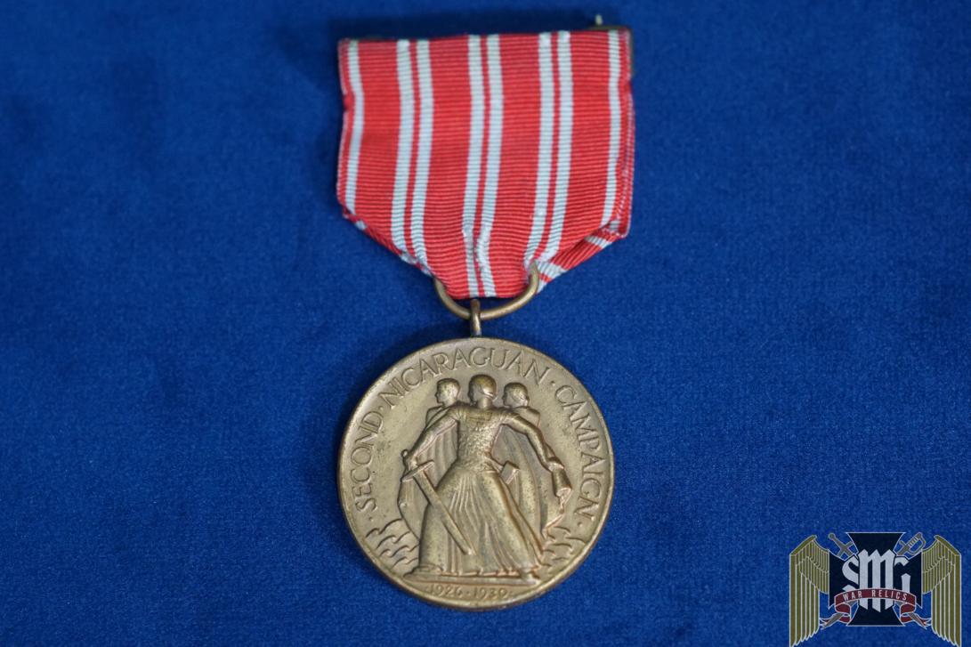 US 1926-1930 Second Nicaraguan Campaign Medal Split Wrap Brooch