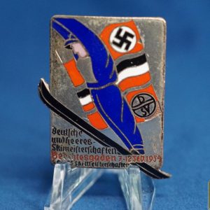 1934 Deutsche u. Wehrmacht Ski Meisterschaften Berchtesgaden Badge