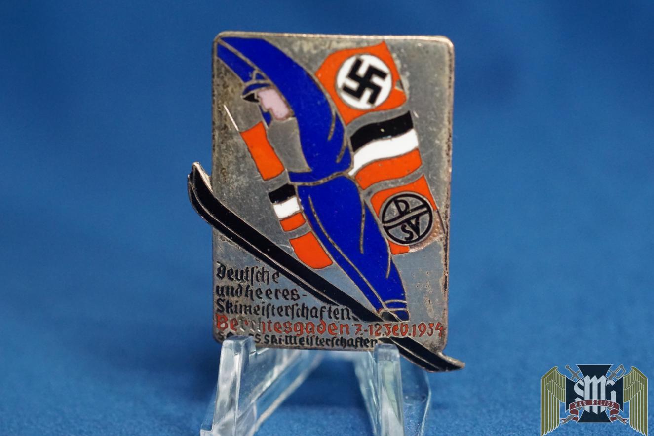 1934 Deutsche u. Wehrmacht Ski Meisterschaften Berchtesgaden Badge