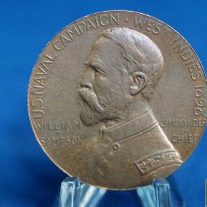 PUERTO RICO WILLIAM T. SAMPSON BRONZE MEDAL MODERN RESTRIKE 38 mm
