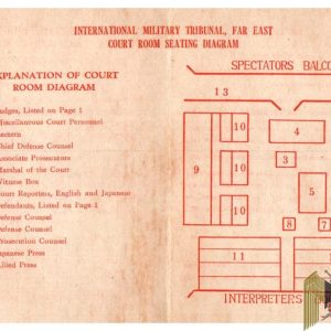 International Military Tribunal Far East court room seating diagram
