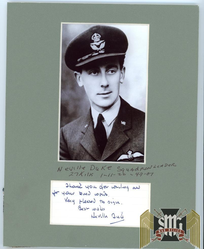 Neville Duke British ACE signature