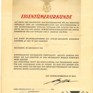 Eastern Territories Land Deed