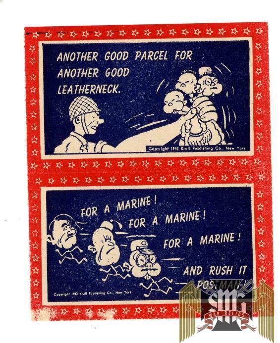 WW2 Postal Rush labels for Marines