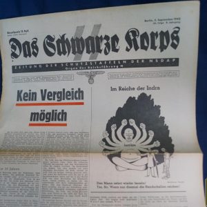 1942 Issue of SS Newspaper Das Schwarze Korps
