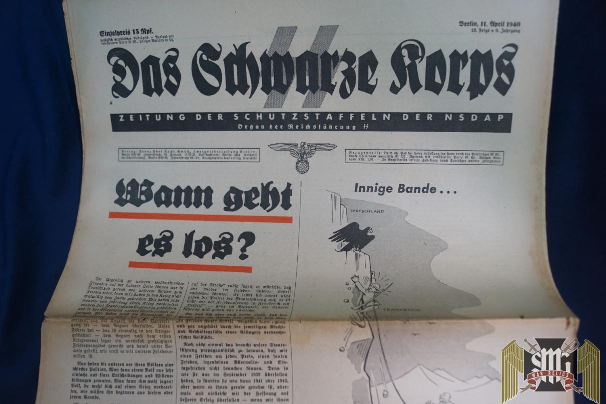 1940 Issue of SS Newspaper Das Schwarze Korps