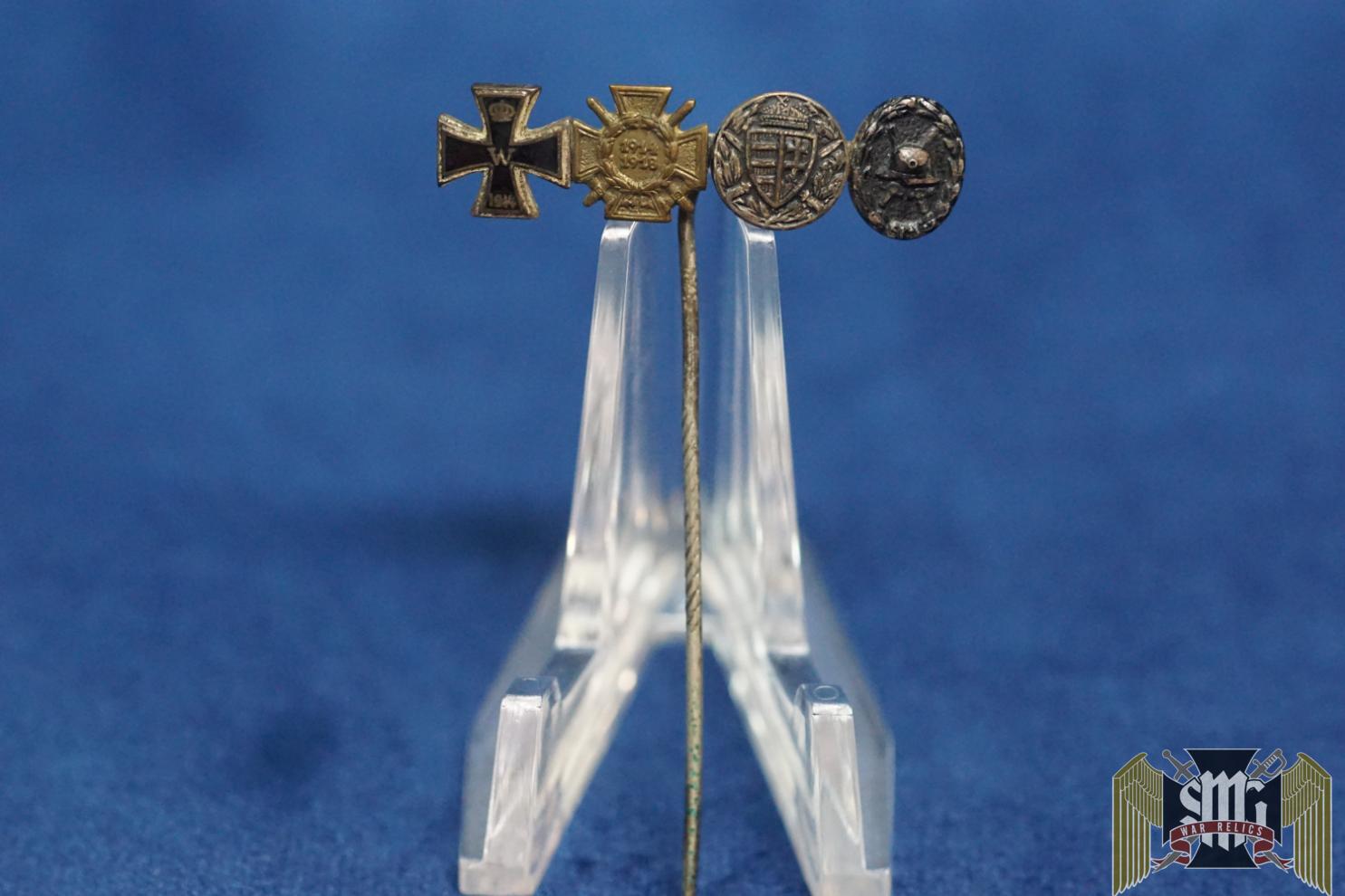 WW1 Enameled Iron cross 4pc award stick pin