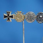 WW1 Enameled Iron cross 4pc award stick pin