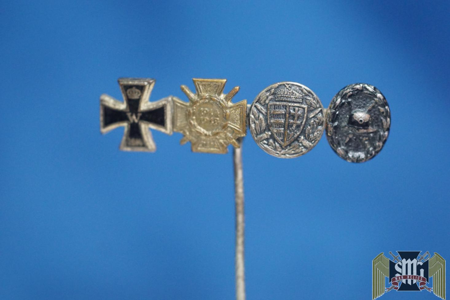 WW1 Enameled Iron cross 4pc award stick pin