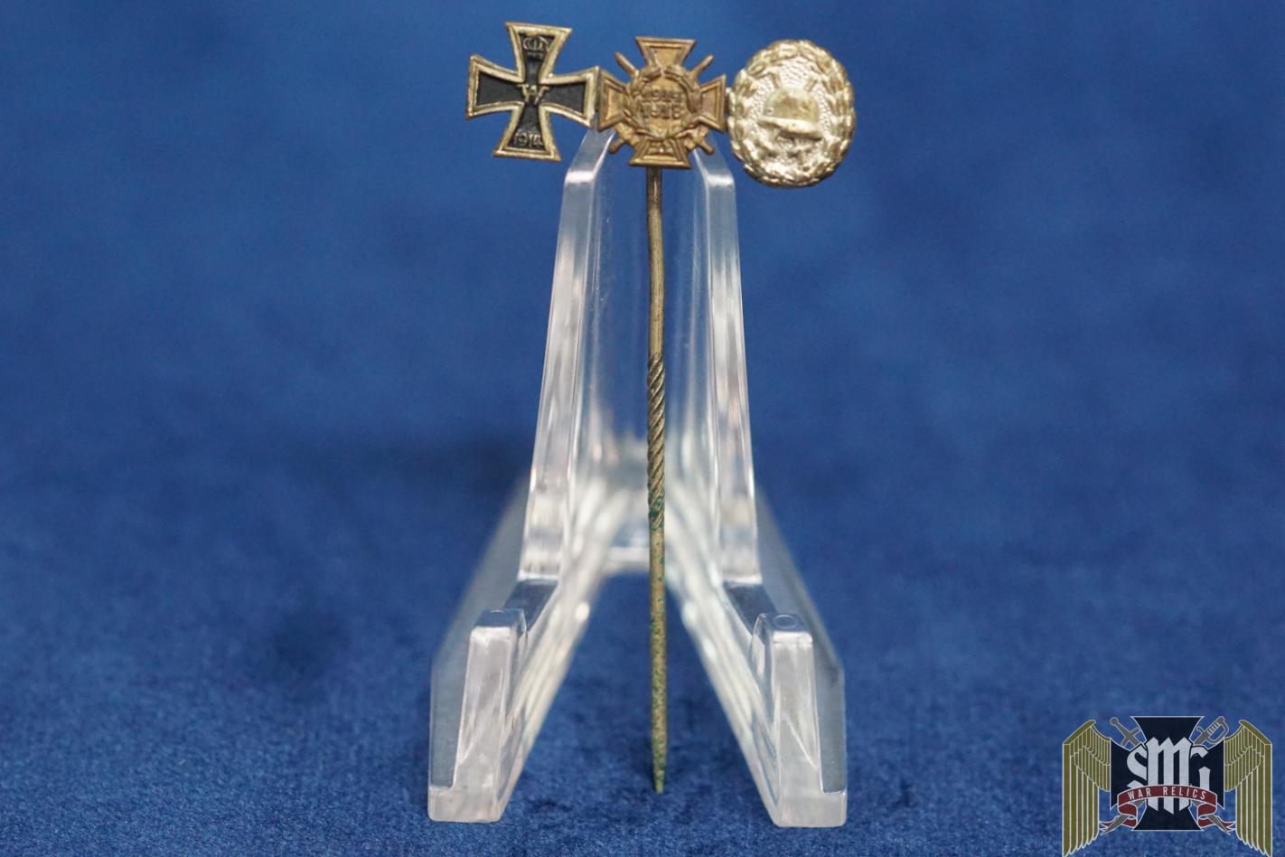 WW1 Iron cross/wound badge 3pc award stick pin