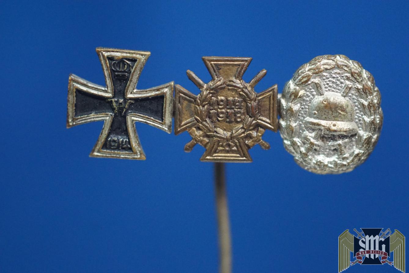 WW1 Iron cross/wound badge 3pc award stick pin