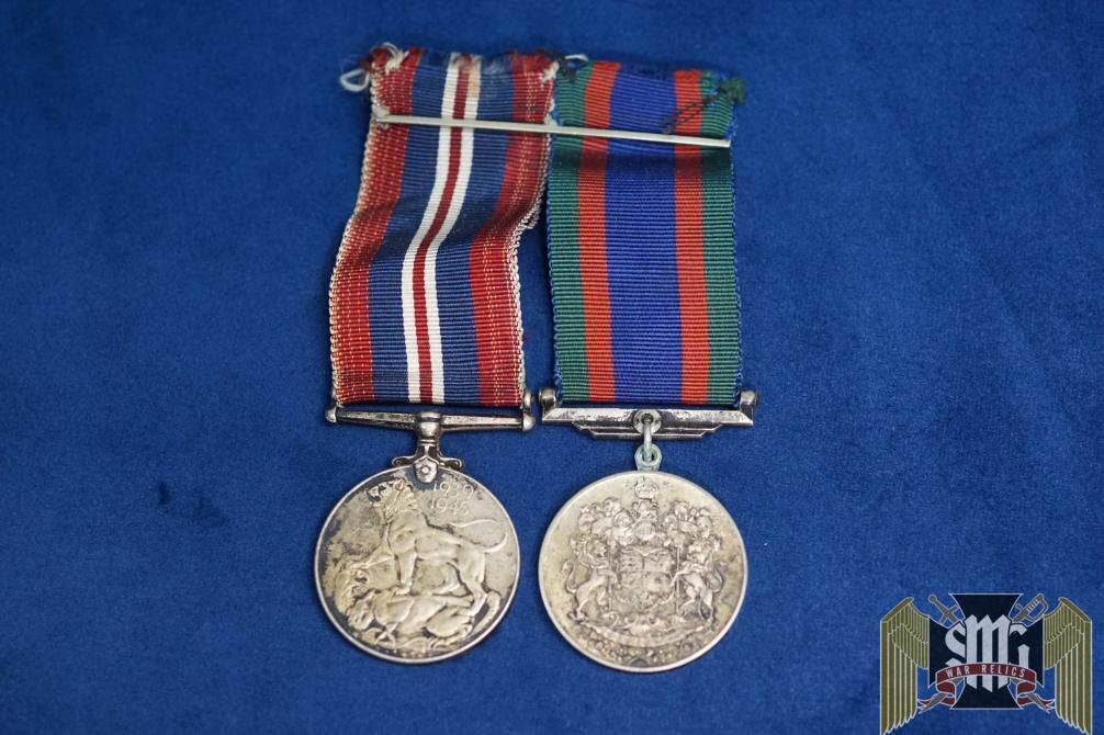 WW2 Canadian Voluntary Service medal and King George war Service Medal mounted