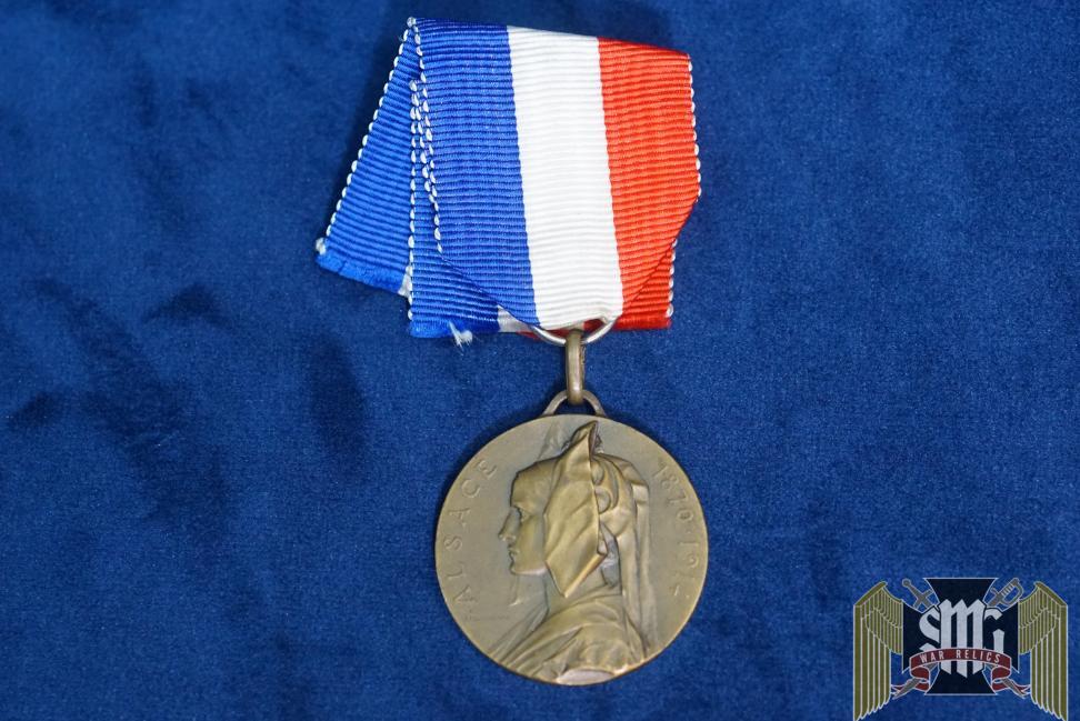 French WW1 Alsace Bronze Medal Commemoration of Liberation of Alsace 1870-1914