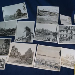 WW2 Photos 13 pc lot blown out buildings -Roger Aubry Estate