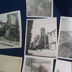 SMGP-2523 WW2 Photos 14 pc lot blown out buildings -Roger Aubry Estate