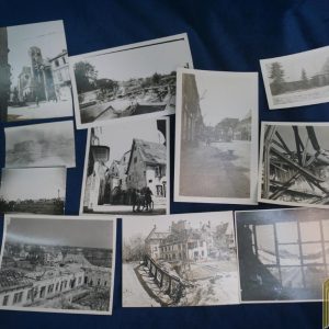 WW2 Photos 13 pc lot blown out buildings -Roger Aubry Estate