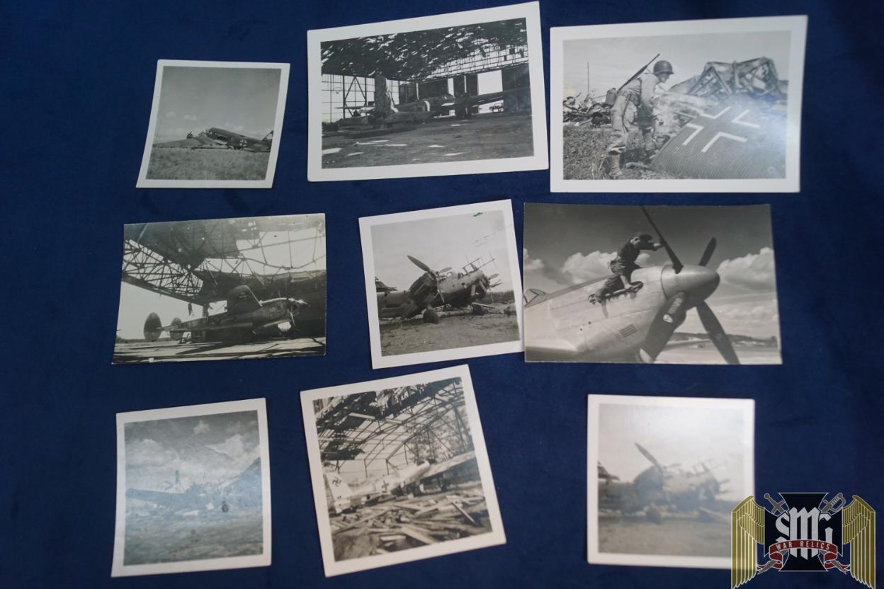 WW2 plane photos original 9 pc lot -Roger Aubry