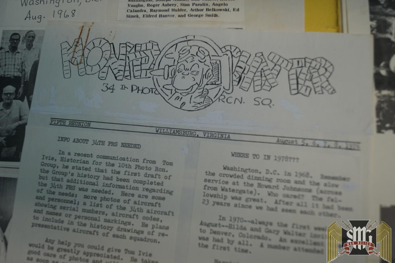 Reunion paperwork for 34th Photo Recon Squadron -Roger Aubry Estate